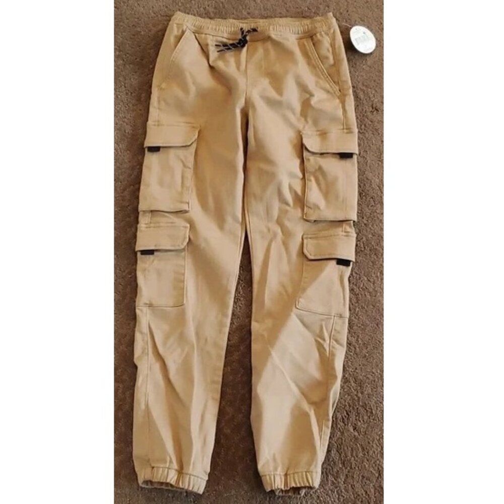 Boys Colorful Planet Camel Beige Cotton Twill Jogger Pants Size S M L XL NWT